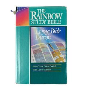 The Rainbow Study Bible Living Bible Edition Bold Letter Hardcover 1986
